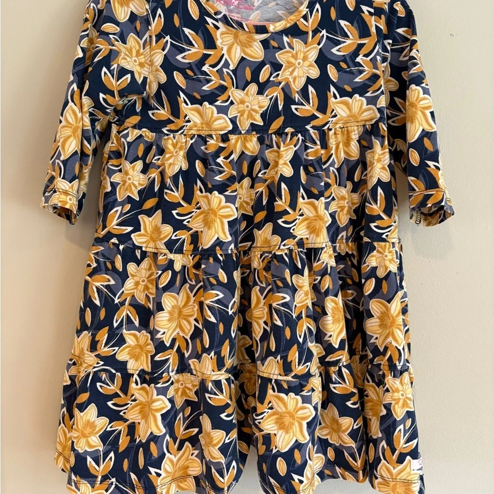 Ruffle Butts Daffodil Dress 4T 3/4 sleeve dress